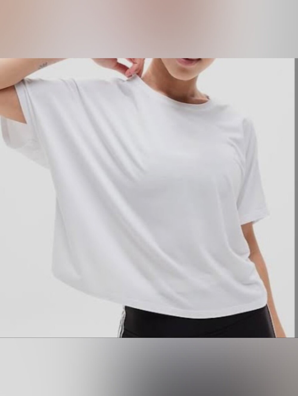 White Short Sleeve Relaxed Boxy Fit Crew Tee